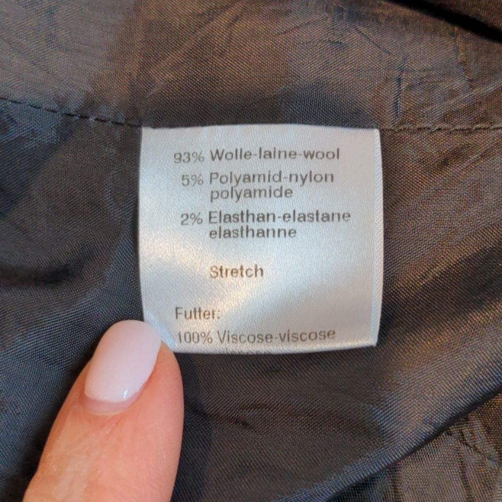 Akris Blazer Charcoal Gray Wool Zipper Pockets Size 8 - Picture 7 of 8